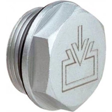 J.W. WINCO J.W. Winco Aluminum Threaded Plug w/Fill Symbol w/2mm Vent Hole M16 x 1.5 Thread 741-22-M16X1.5-ES-2